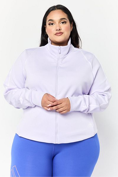 adidas Women Plus Size Long Sleeves Training Jacket, Lavender
