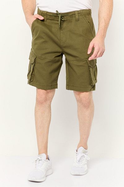 Threadbare Men Plain Cargo Shorts, Dark Olive