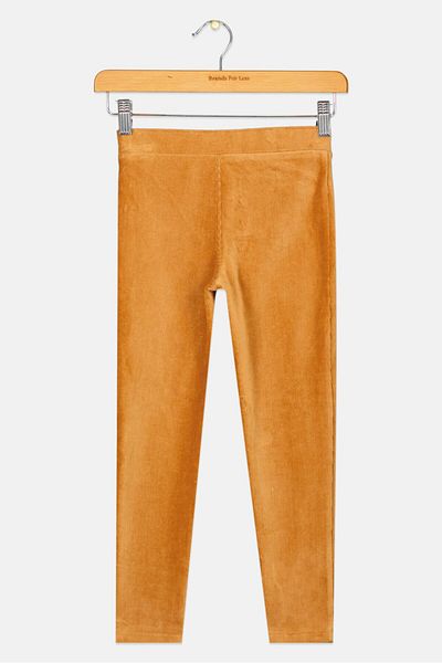 GAP بنطال رياضي من قماش مخملي منسوج للبنات، لون بني