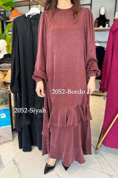 Nuss Black Flounced Cupra Fabric Dress 2052