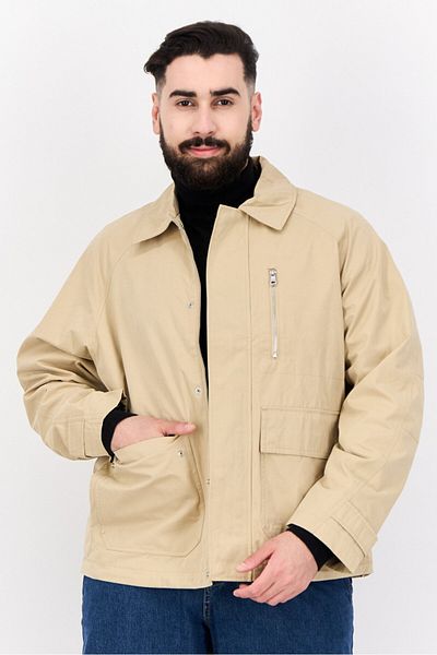 Esprit Men Plain Jacket Shirt, Tan