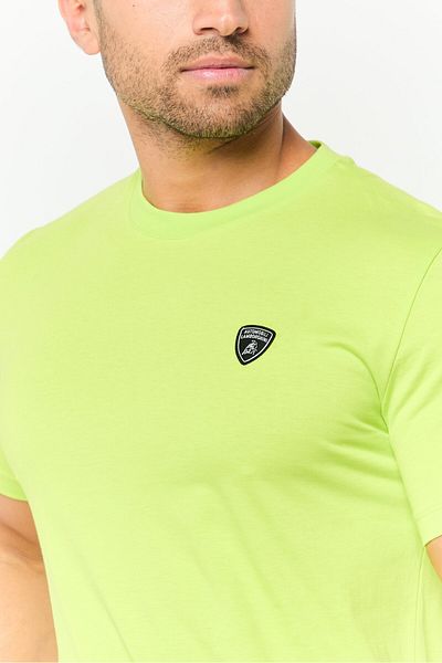 Lamborghini Men Sportswear Fit Short Sleeve Outdoor T-Shirt, Lime Green