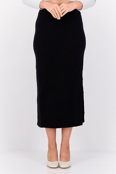 Esprit Women Ribbed Midi Skirts, Black