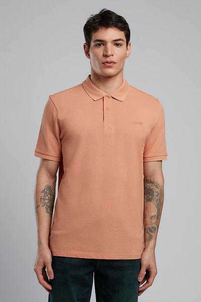 Lee Cooper Ανδρικό μπλουζάκι με γιακά πόλο Twins Salmon