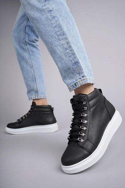 FASHIONLINE SLW206 Ottawa Lace-Up Skin Ανδρικές καθημερινές αθλητικές μπότες BT Μαύρο