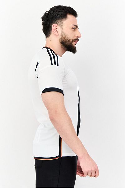 adidas Men Slim Fit Short Sleeve Football Jersey, White