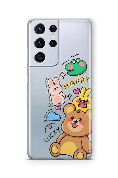 Multitronic Samsung Galaxy S21 Ultra Compatible Happy Animals Design Printed ...