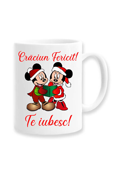 OEM Cană albă personalizată Crăciun fericit, te iubesc, Inovatix®. 330ml