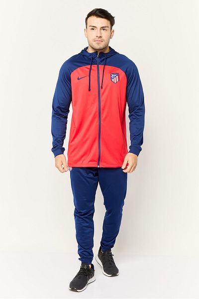 Nike Men 2 Piece Sportswear Fit Long Sleeve Football Tracksuit, Red/navy