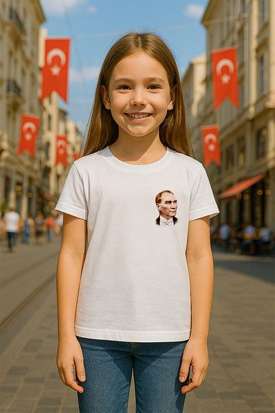 MYADA 19 May 23 April 23 October 10 November Special Mustafa Kemal Printed Children's T-Shirt 22546
