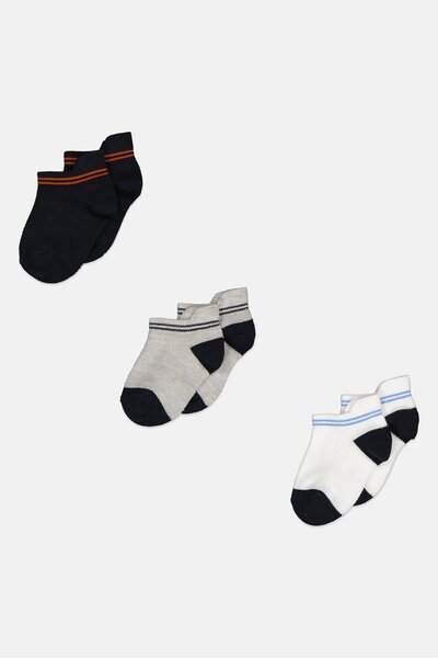 RBX Kids Boy 3 Pair Life Active Socks, White/Navy