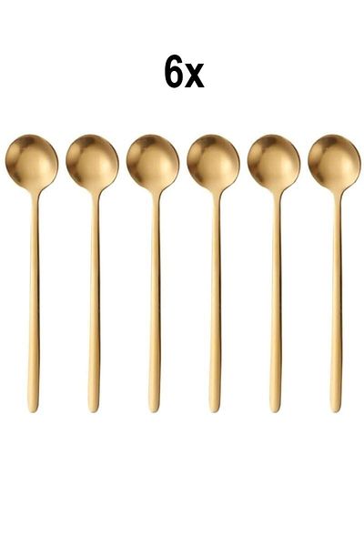 Chavin 6 Pcs Steel Gold 15 cm Cup Latte Coffee Mixing Spoon Mt161Sr-6