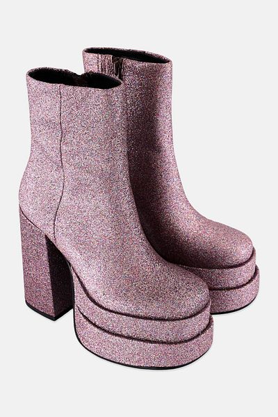 Steve Madden Women Round Toe Block Heel Zip-up Dress Boots, Purple Multi