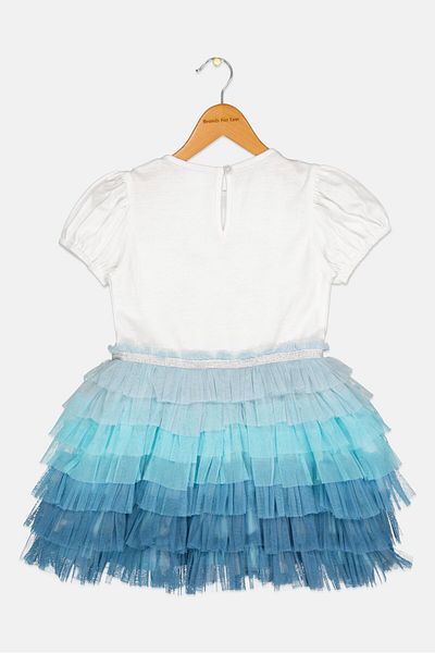 Miss Toddlers Girl Embroidered Dress, Multicolor