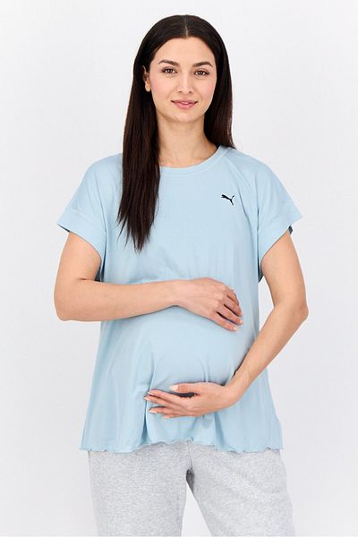 Puma Maternity Oversized Short Sleeves Training Top, Turquoise