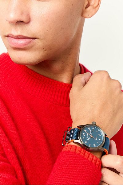 MVMT Men 28000388-D Field II Nylon Analog Watches 41 mm, Blue