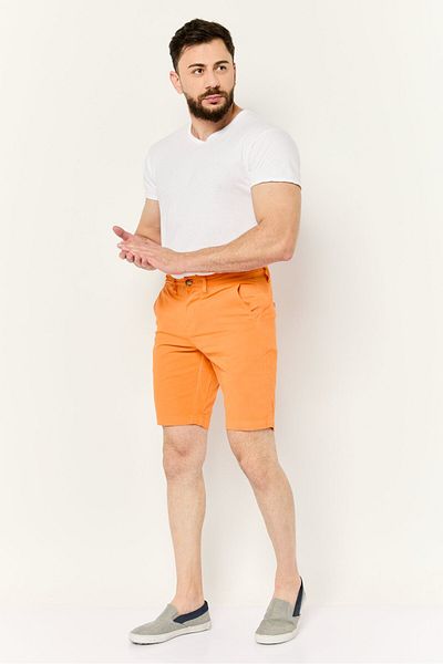 Nautica شورت تشينو رجالي ضيق، برتقالي