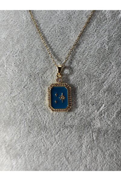 Uzak Işıklar قلادة من حجر الزركون نجمة الشمال من الفولاذ الذهبي