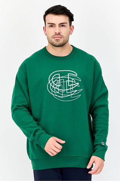 Champion Men Sportswear Fit Long Sleeves Outdoor Sweatshirt, Green