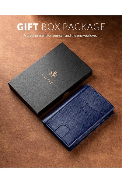 VULKIT RFID Korumalı Erkek Deri Kartlık 10 Kart Bölmeli İnce Minimalist Cüzdan