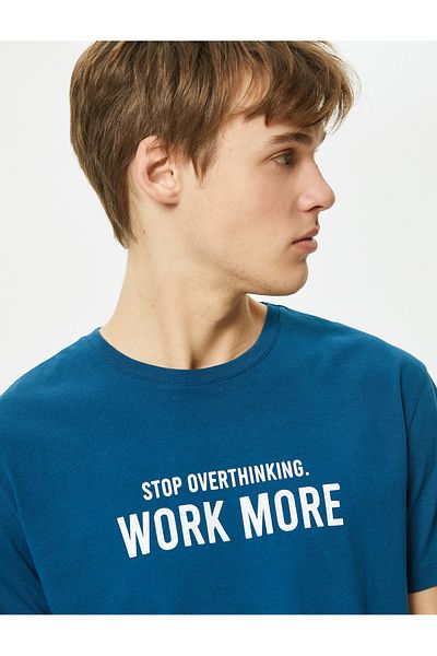 Koton Αθλητικό μπλουζάκι με κοντό μανίκι Crew Neck - Slogan Printed