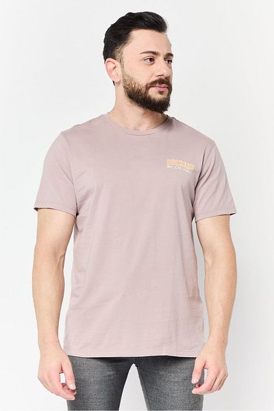 Dockers Men Crew Neck Short Sleeves Brand Logo T-shirt, Dusty Pink
