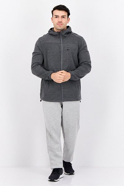 motion Men Hooded Long Sleeve Brand Logo Sweatshirt, Dark Grey