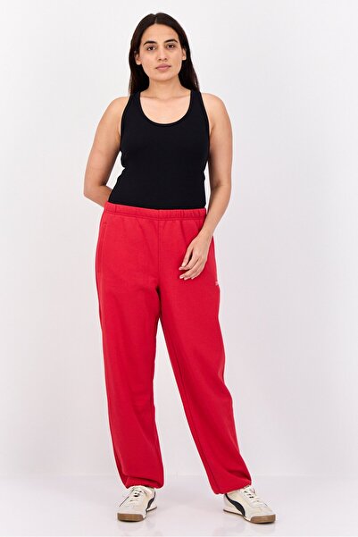 Esprit Women Regular Fit Brand Logo Sweatpants, Red