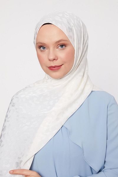 Levidor Şal Capri Jacquard cu model alb