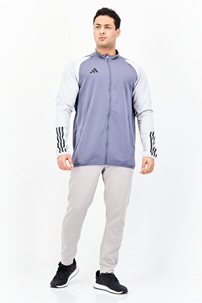 adidas Men Sportswear Fit Long Sleeve Outdoor Jacket Shirt, Grey