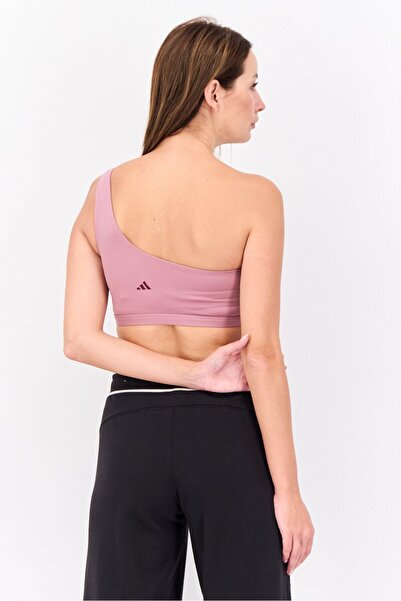 adidas Women Brand Logo Light Support Yoga Sports Bra, Mauve