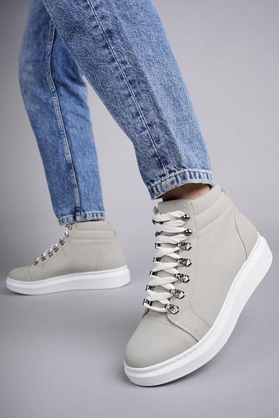 FASHIONLINE Slw206 Ottawa Lace-Up Suede Men's Casual Sports Boots Bt - Gray