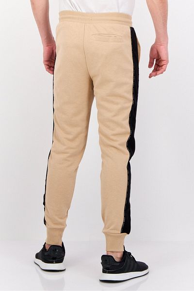 Guess Men Regular Fit Brand Logo Jogger Pants, Beige