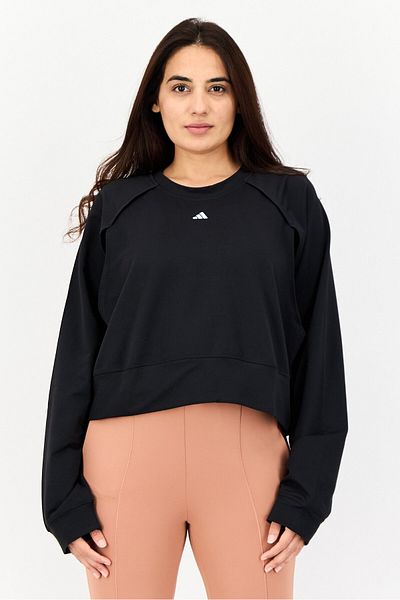 adidas Women Sportswear Fit Long Sleeves Training Sweatshirt, Black