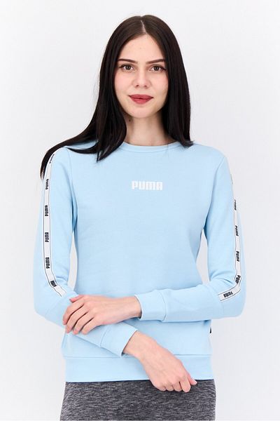 Puma Women Sportswear Fit Long Sleeves Outdoor Sweatshirt, Sky Blue