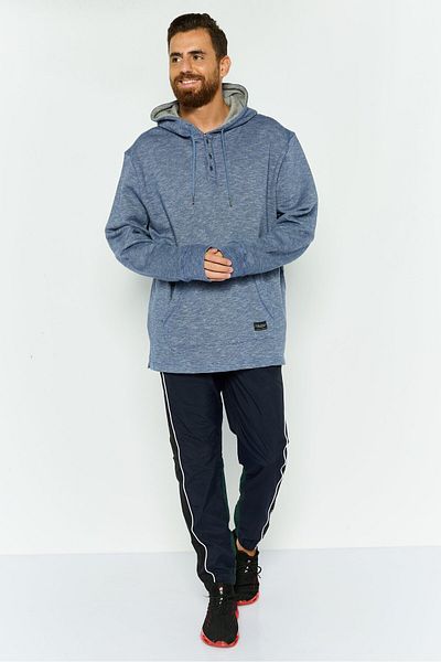 Silver Jeans Co. Men Heather Long Sleeves Hoodies, Blue