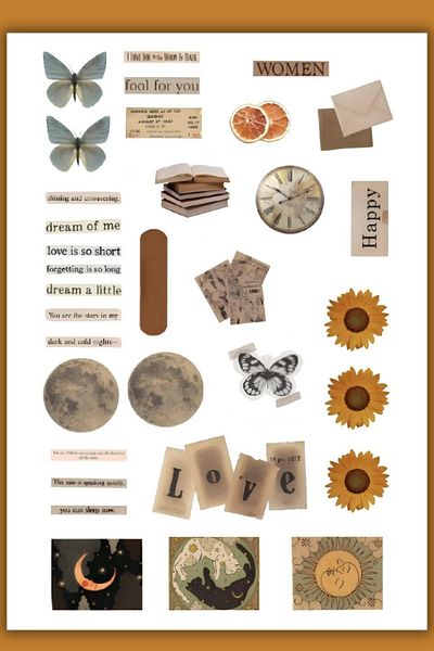 birikiyedi Vintage Planner Sticker Suitable for Planner Agenda Bullet Journal