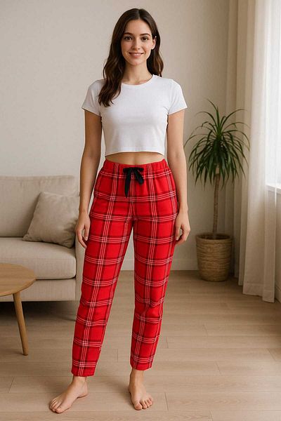gigigiyim Plaid Patterned Women's Pajama Bottoms