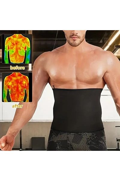 giyindegel Waist Tummy Control Belt - Thermal Belt for Exercise, Yoga, Fitness, and Sauna