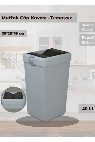 Jet's Home Siva kanta za smeće za kuhinju i kupatilo, 40 litara, na guranje i...