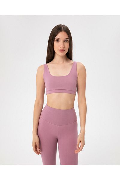 Ayma Active Organic Cotton Pink Low Back Yoga Bra - Backless