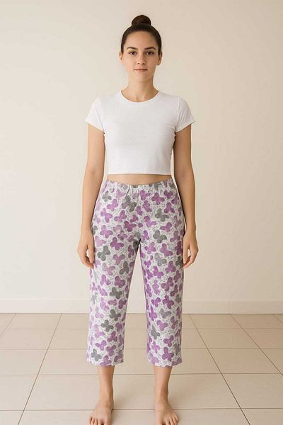 gigigiyim Butterfly Patterned Casual Women's Capri