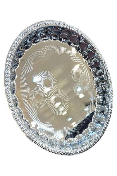 aljahwari Large Engraved Silver Single Serving Tray 45*45
