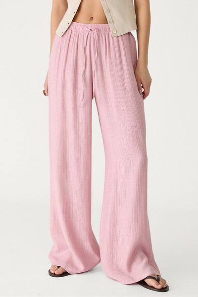 Stradivarius Flowing textured trousers