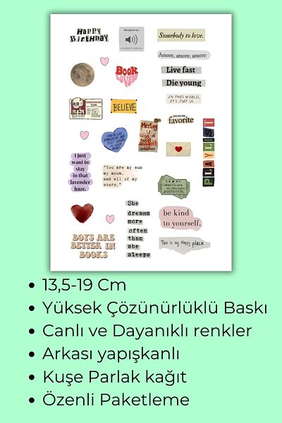 birikiyedi Vintage Planner Sticker Suitable for Planner Agenda Bullet Journal