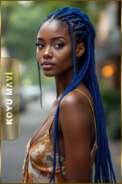 TAM TARZ شعر صناعي باللون الأزرق الداكن لضفائر Rasta الأفريقية وBox Braid
