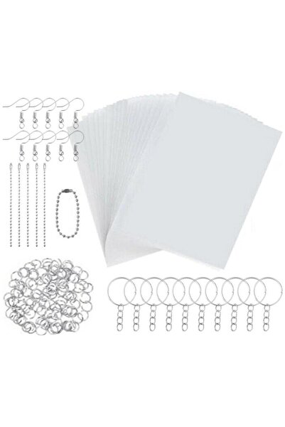 Choice مجموعة من 145 قطعة من صفائح البلاستيك القابلة للانكماش بالحرارة، فيلم فني قابل للانكماش بالحرارة لسلسلة المفاتيح والحلي المصنوعة يدويًا