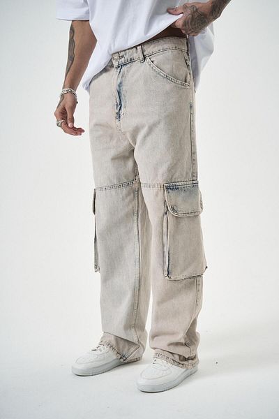 Respire Ανδρικό Washed Parachute Cargo Baggy Παντελόνι A.Blue