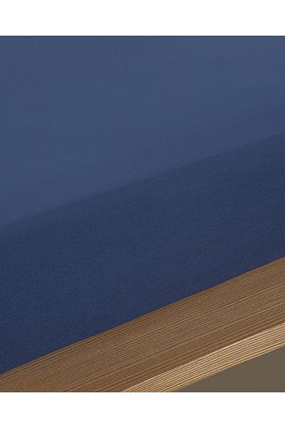 English Home Απλό Βαμβακερό Μονό Plus Εφαρμοσμένο Σεντόνι Midnight Blue 120x200 cm