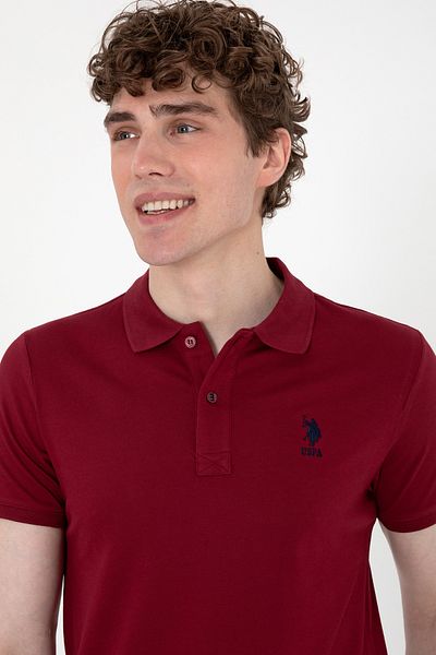 U.S. Polo Assn. Ανδρικό μπλουζάκι Slim Fit Polo Collar Claret Red Basic 50298011-vr177